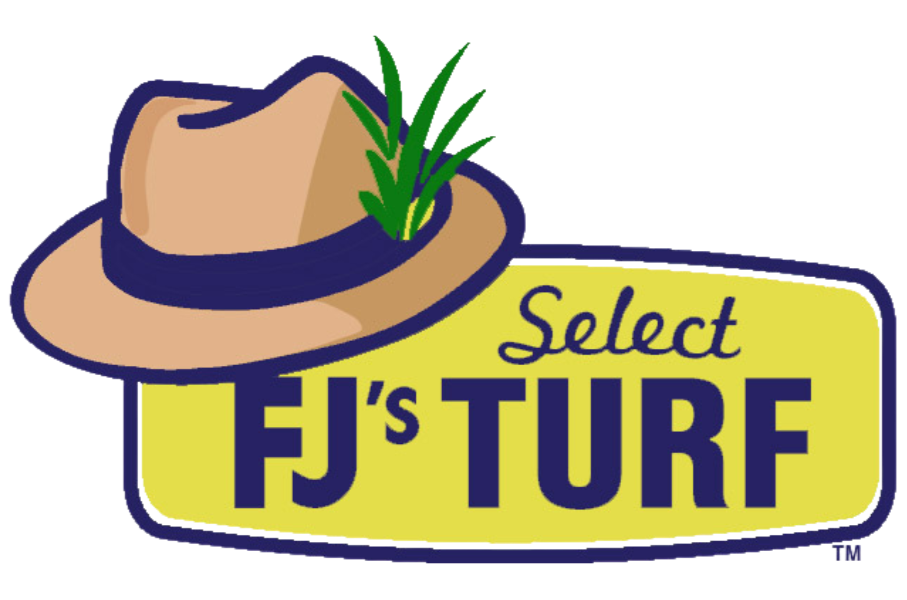 FJ Select Turf logo: a tan fedora with a blade of grass and the text Select FJ's Turf