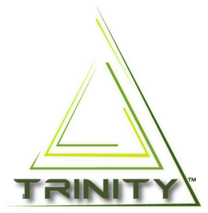 Neon green Trinity Zoysia logo with a stylized triangular mark