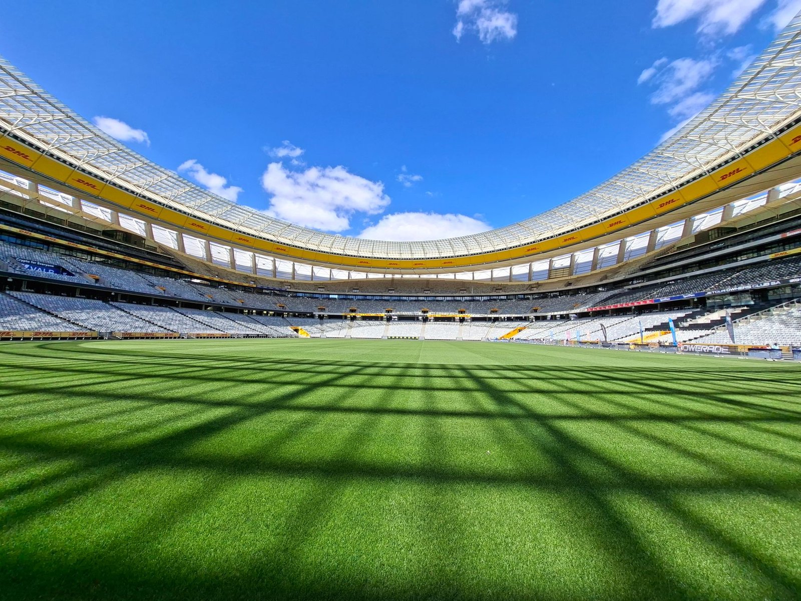 Striped stadium turf